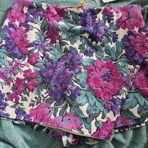 Show Me Your MuMu Floral Asymmetrical Skirt in Pink, Purple, Teal on White